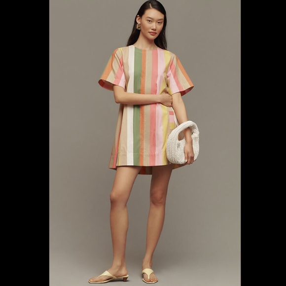 Maeve Dresses & Skirts - Anthropologie The Emmy Short-Sleeve Swing Mini Dress by Maeve